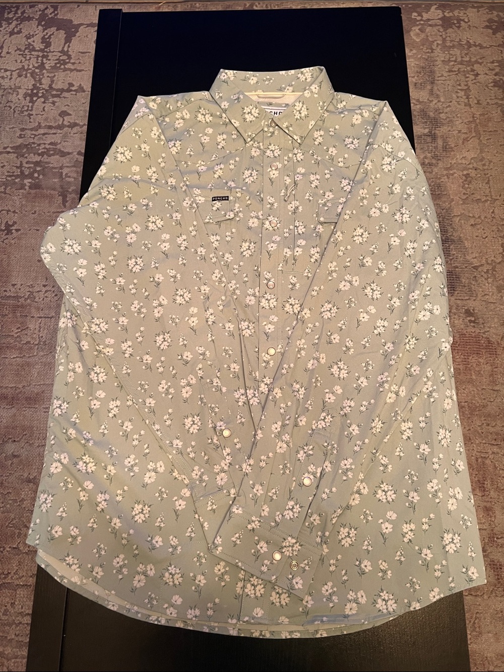Men's Floral Button-Down Shirt in Sage Green